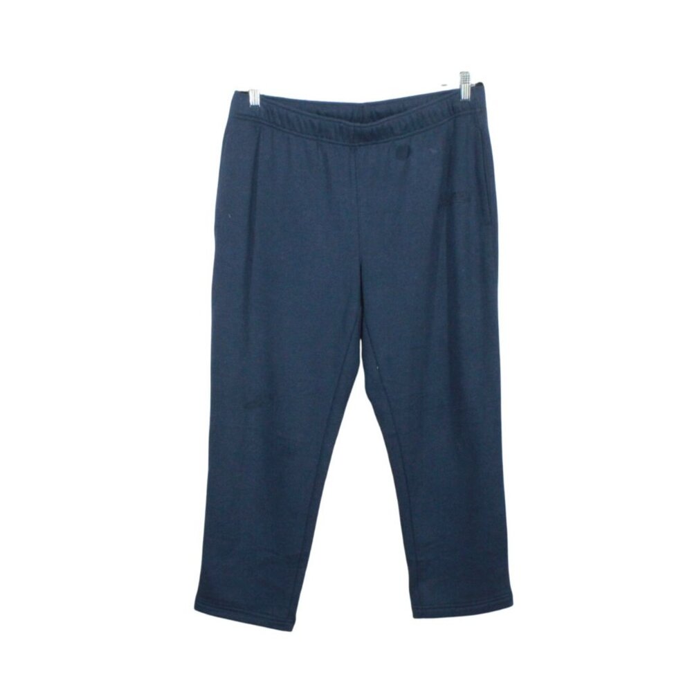 LL Bean Sweatpants Cropped Jogger Pants Navy Blue Size L 28"